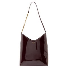 Saint Laurent Patent Leather Rendez-Vouz Medium Hobo