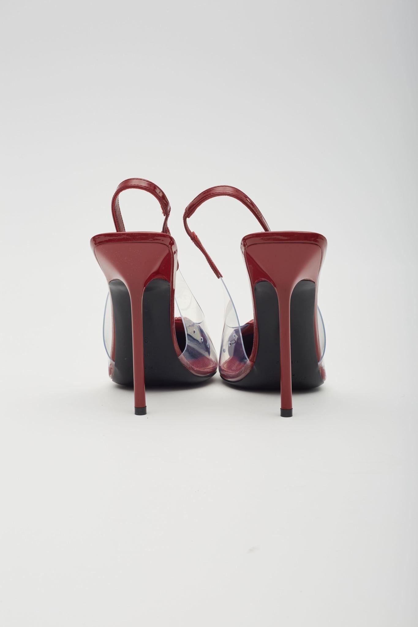 Women's Saint Laurent Patent Red Chica 115 Slingback Heels EU 38
