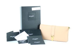 Saint Laurent Peach Blush Ligne Zip-around Wallet 13me0109 Beige Leather Clutch