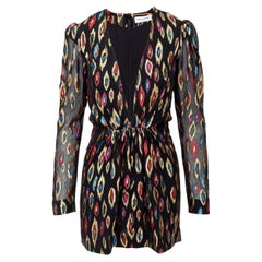 Saint Laurent Vestido de cóctel en jacquard de pavo real - Años 20