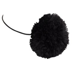 SAINT LAURENT Petite Fleur Carnation black silk frayed petal choker necklace