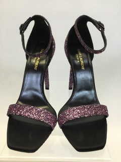 Saint Laurent Pink and Purple Beaded Heel