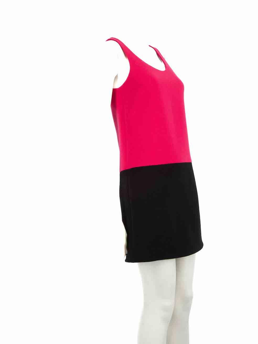 CONDITION is Very good. Hardly any visible wear to dress is evident on this used Saint Laurent designer resale item.
 
 Details
 Multicolour- pink, black
 Wool
 Shift dress
 Sleeveless
 Knee length
 Round neck
 Side zip fastening
 
 
 Made in Italy
