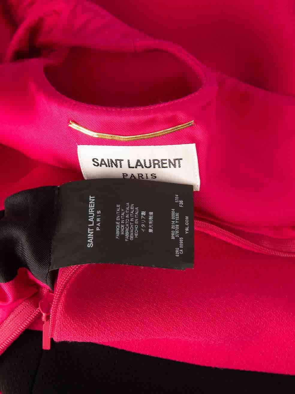 Saint Laurent Pink & Black Wool Shift Dress Size S For Sale 1