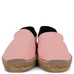SAINT LAURENT pink canvas SIGNATURE ESPADRILLES Flats Shoes 39.5