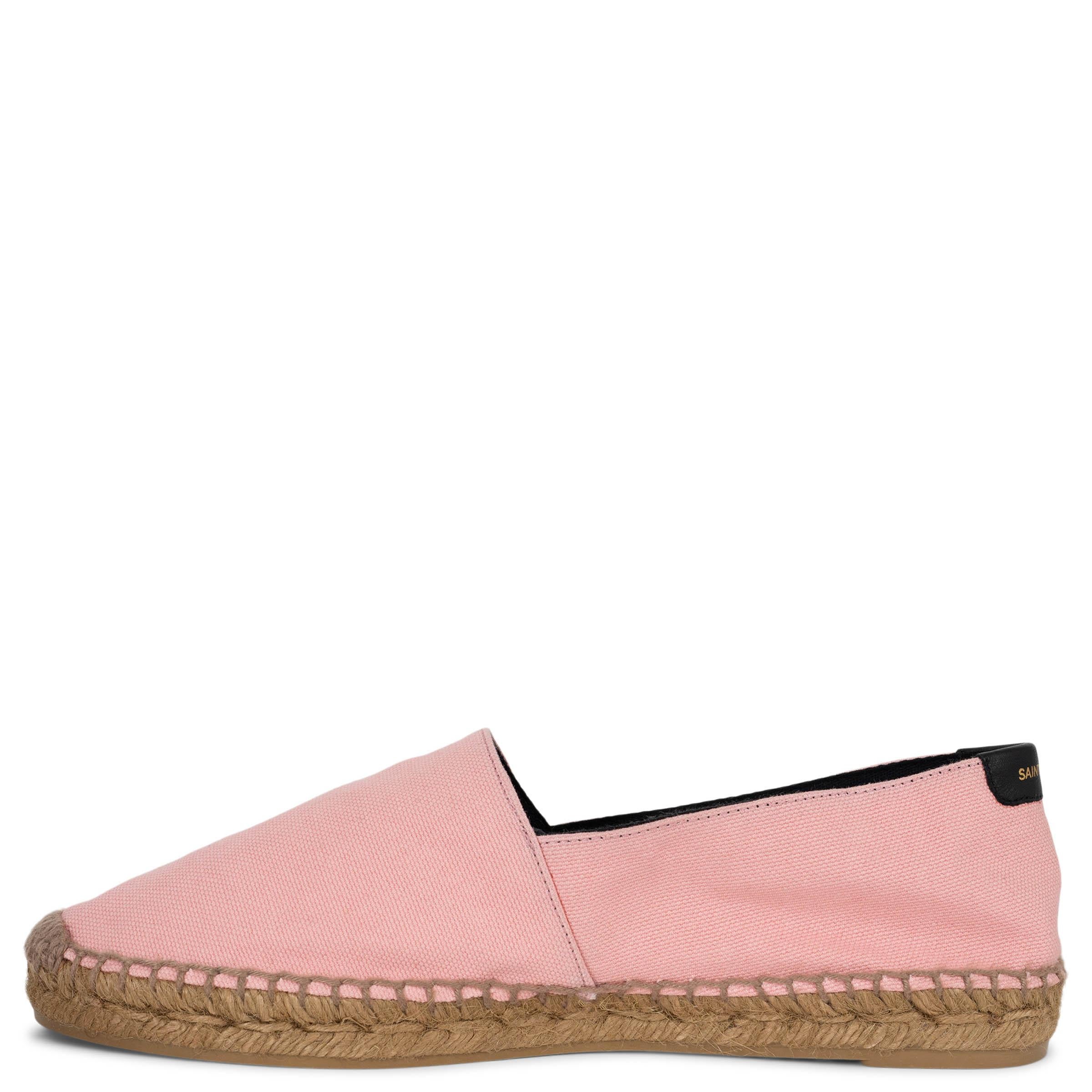 SAINT LAURENT Lienzo rosa ESPADRILLAS SIGNATURE Zapatos planos 39.5 Beige en venta