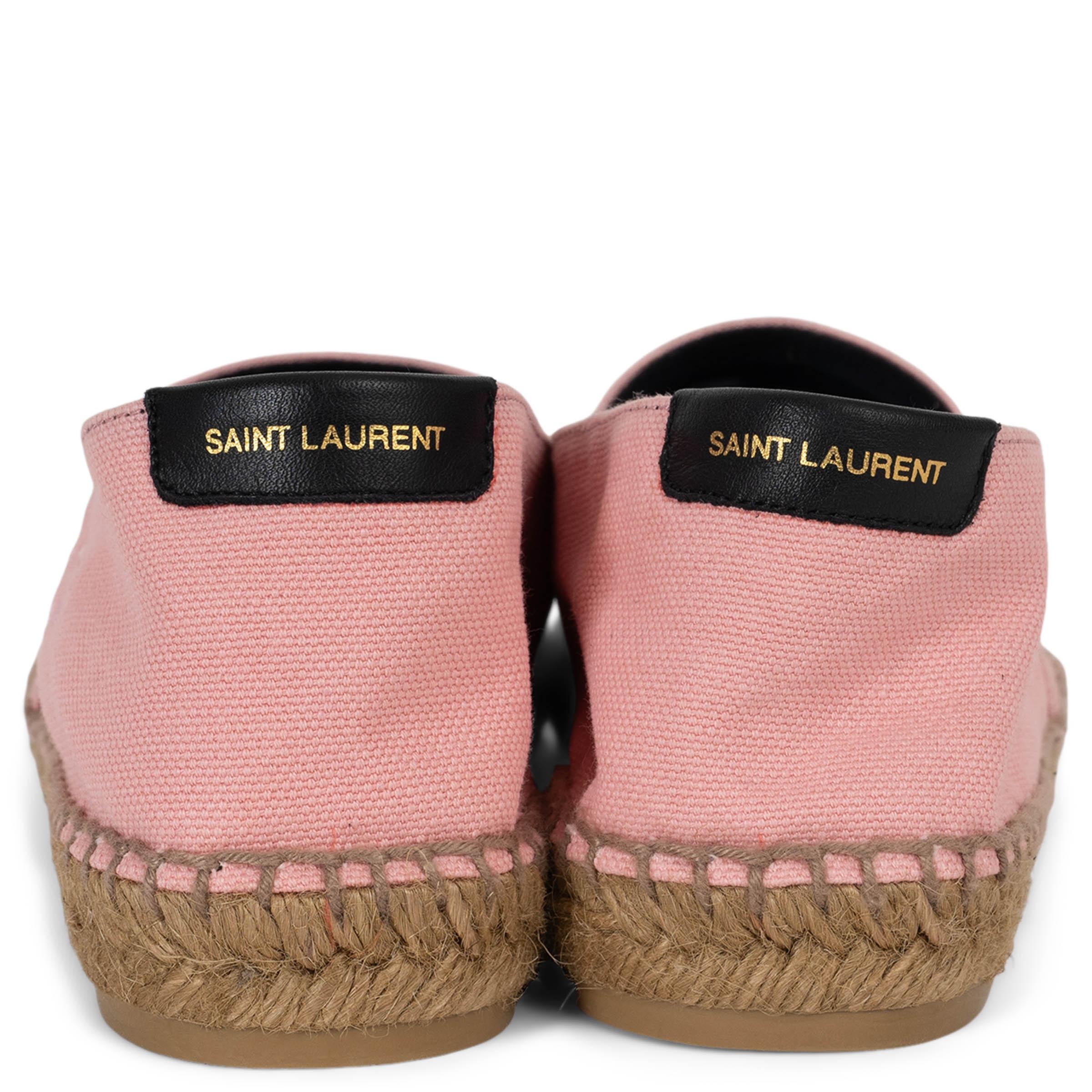 SAINT LAURENT Lienzo rosa ESPADRILLAS SIGNATURE Zapatos planos 39.5 en Nuevo estado para la venta en Zürich, CH