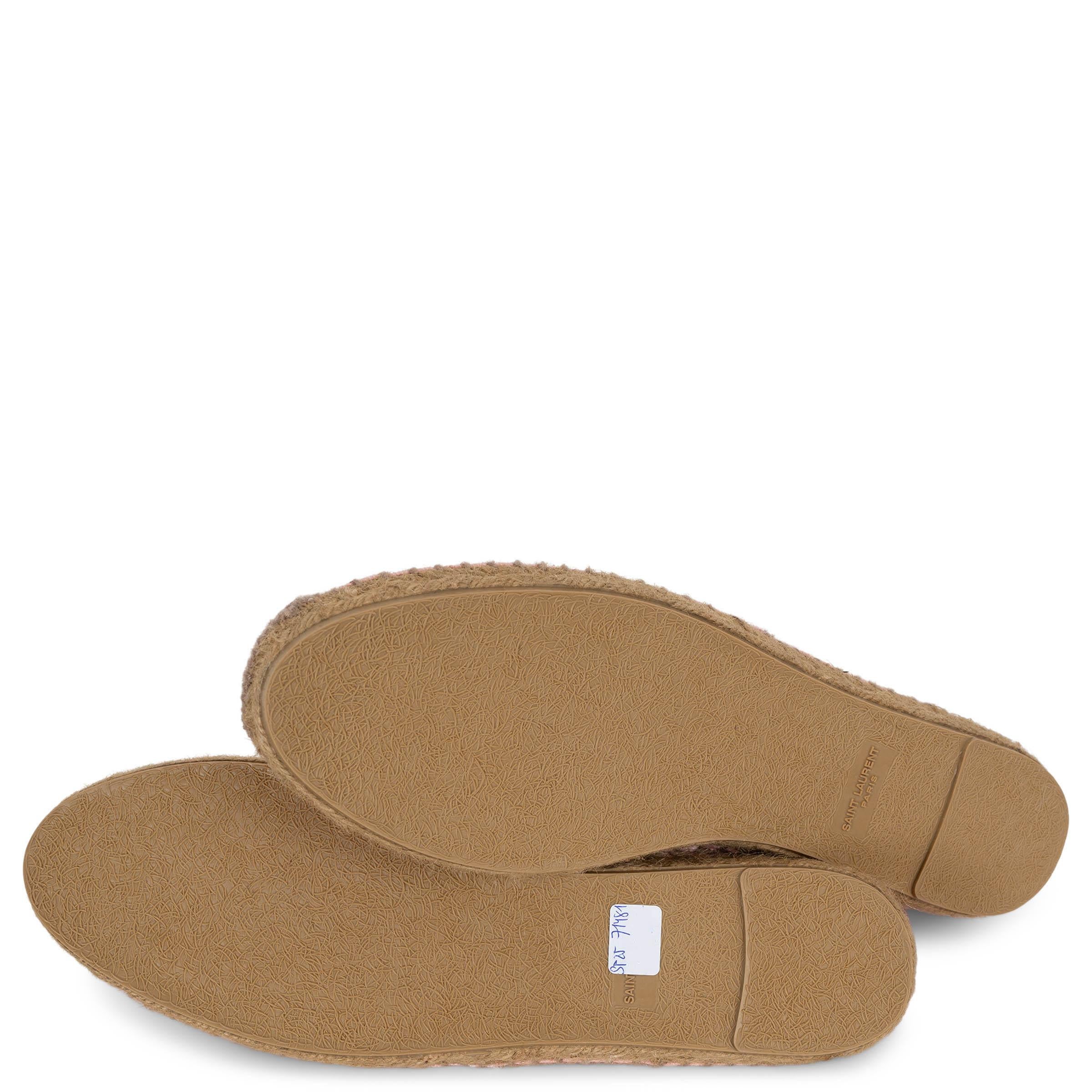 SAINT LAURENT Lienzo rosa ESPADRILLAS SIGNATURE Zapatos planos 39.5 en venta 2