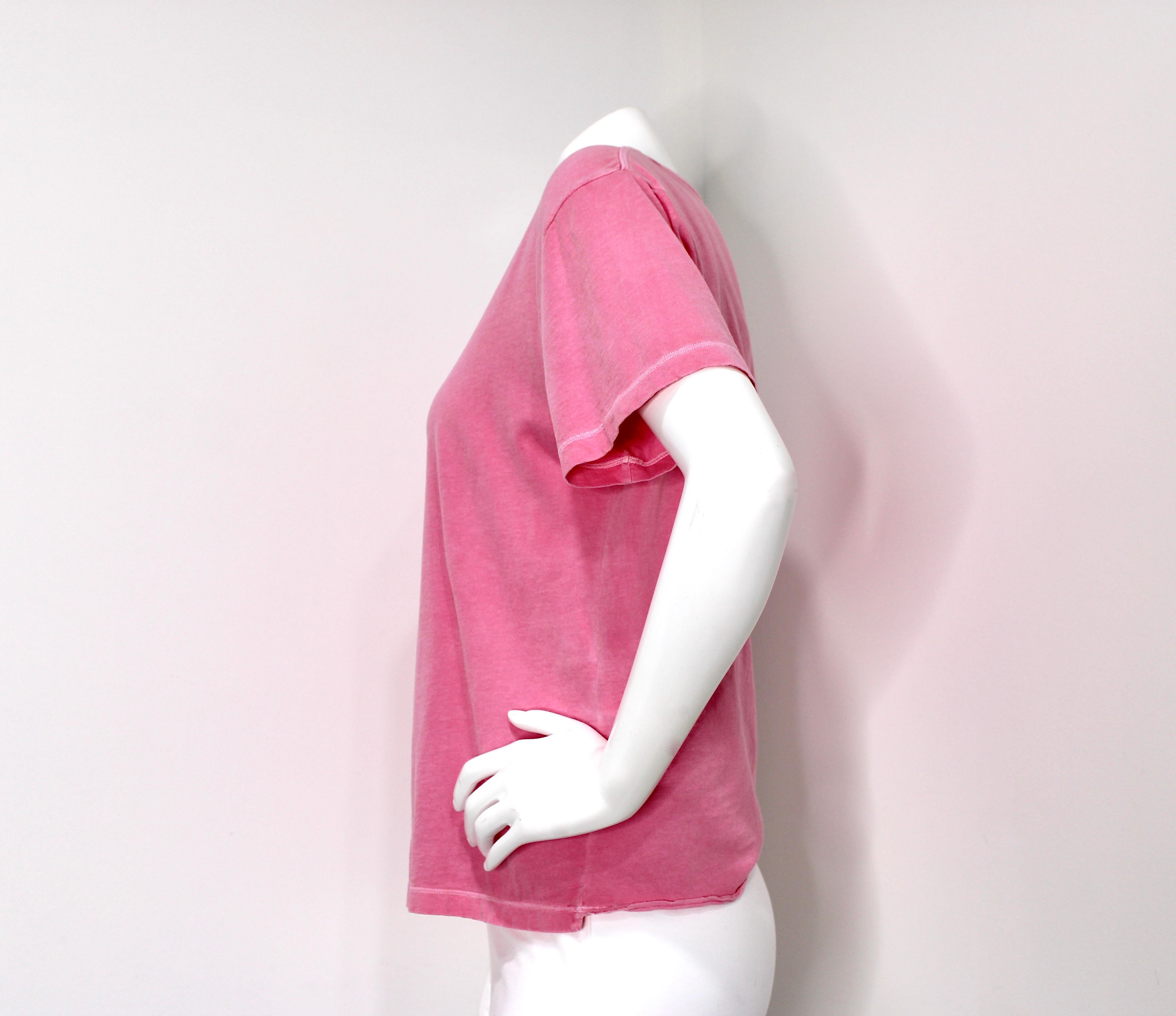 Maglietta Saint Laurent in cotone rosa In condizioni buone in vendita a Scottsdale, AZ