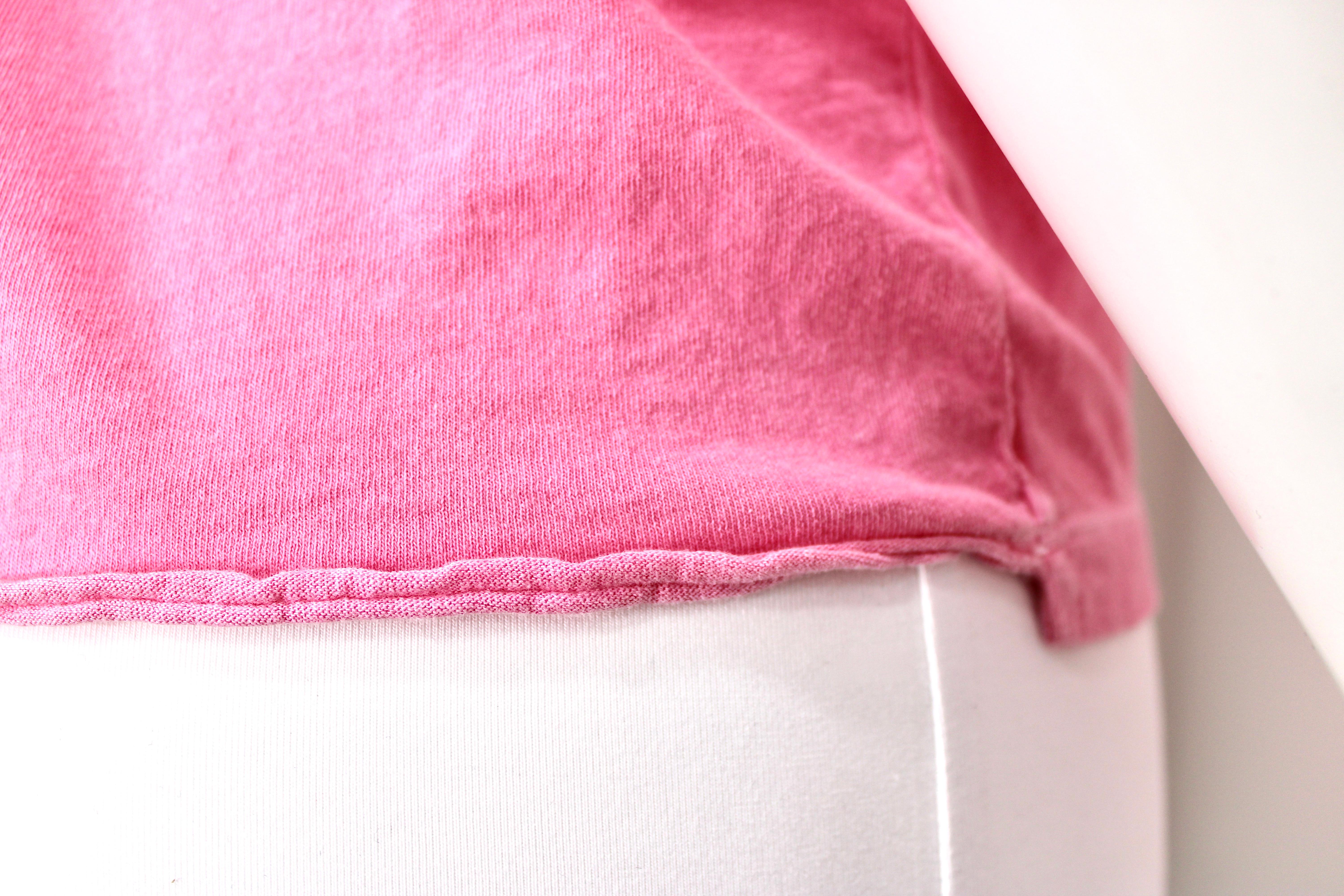 Maglietta Saint Laurent in cotone rosa in vendita 1