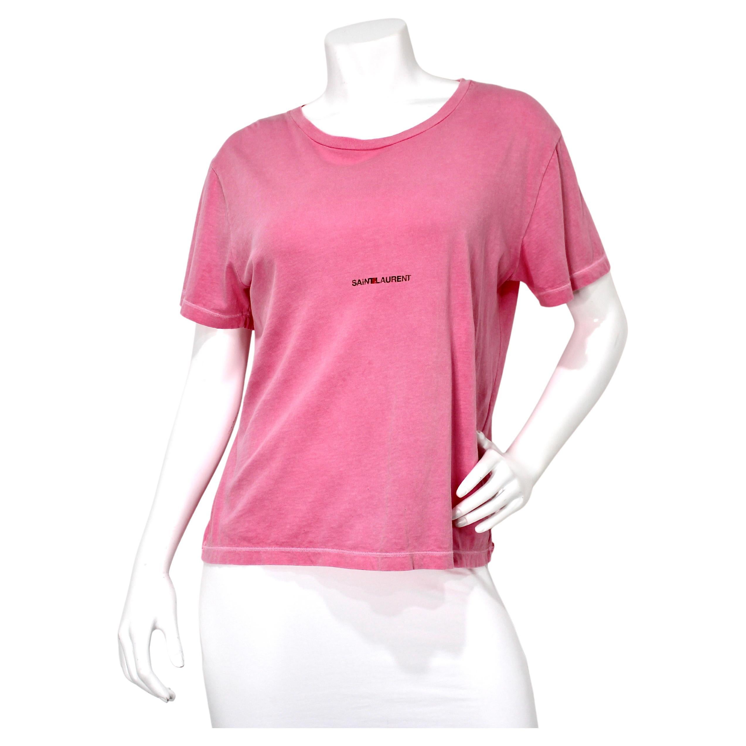 Maglietta Saint Laurent in cotone rosa