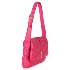 Saint Laurent Pink Diamond Quilted Lambskin Le 5 a 7 Shoulder Flap Bag