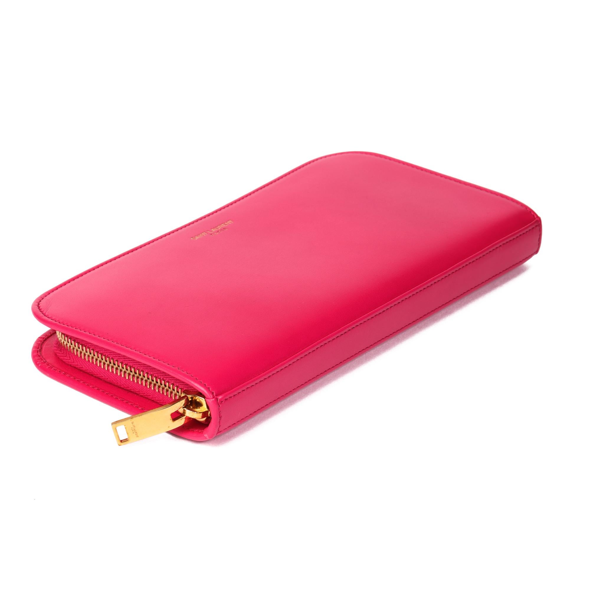 pink saint laurent wallet