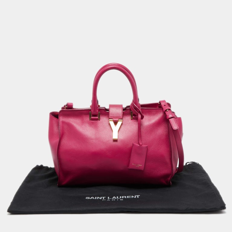 Saint Laurent Classic Small Y Cabas Bag in Pink