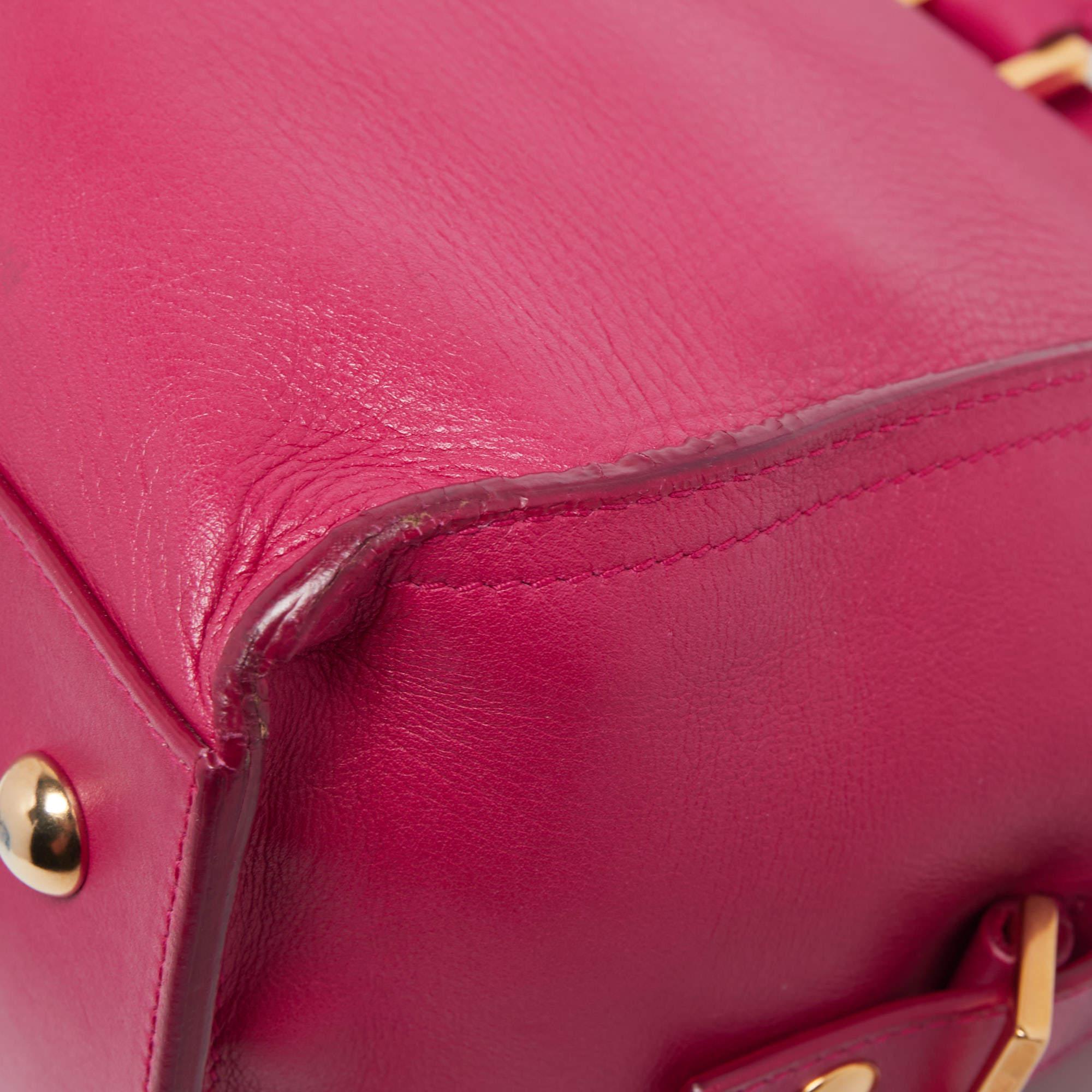 Saint Laurent Pink Grained Leather Small Cabas Chyc Tote 5