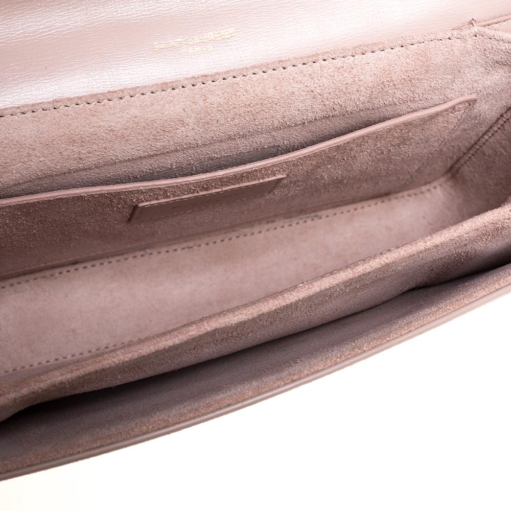 Saint Laurent Pink Leather and Suede Medium Bellechasse Shoulder Bag 7