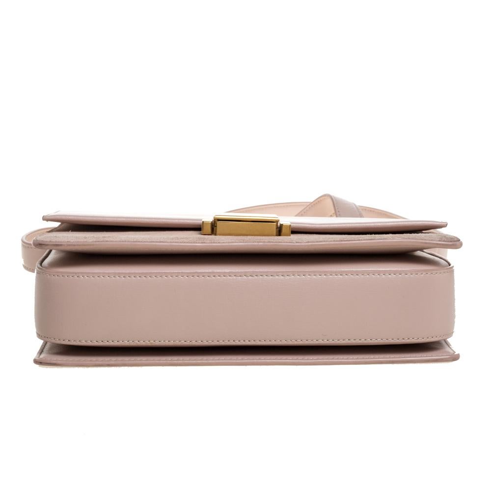 Women's Saint Laurent Pink Leather and Suede Medium Bellechasse Shoulder Bag