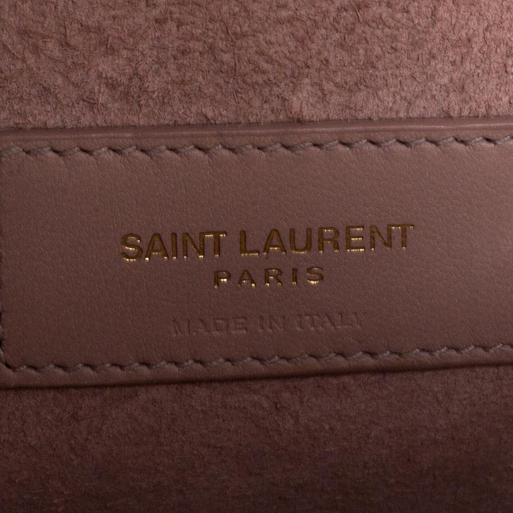 Saint Laurent Pink Leather and Suede Medium Bellechasse Shoulder Bag 2
