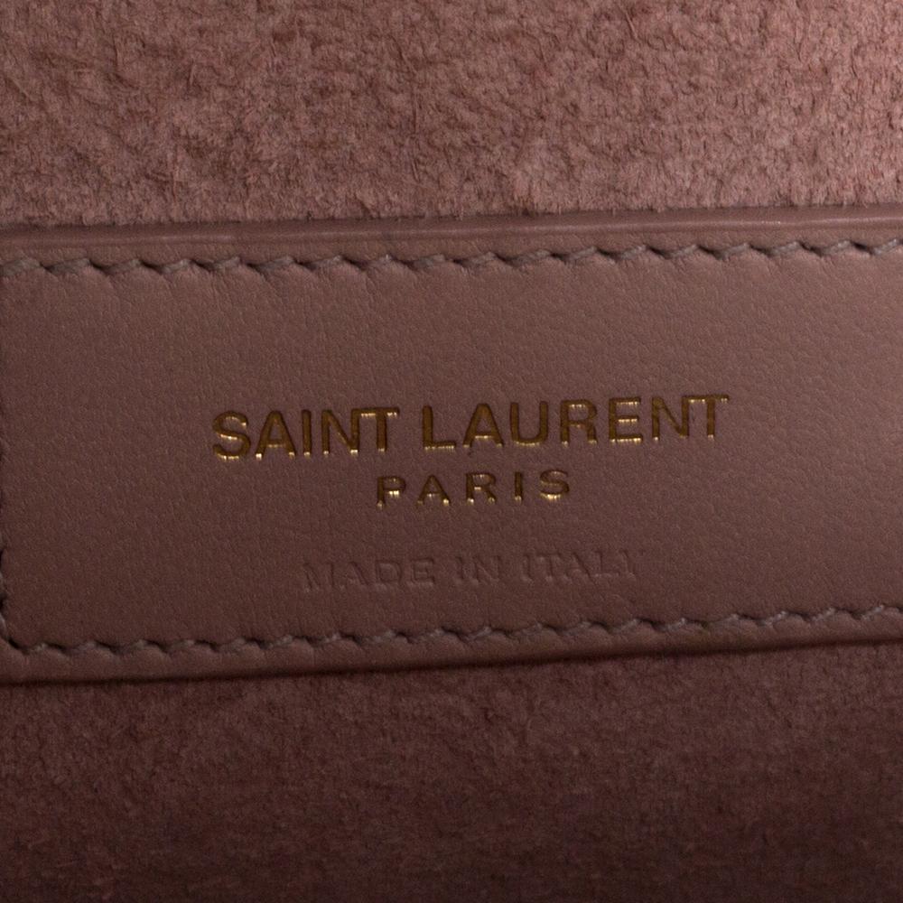 Saint Laurent Rosa Leder und Wildleder Medium Bellechasse Umhängetasche 2