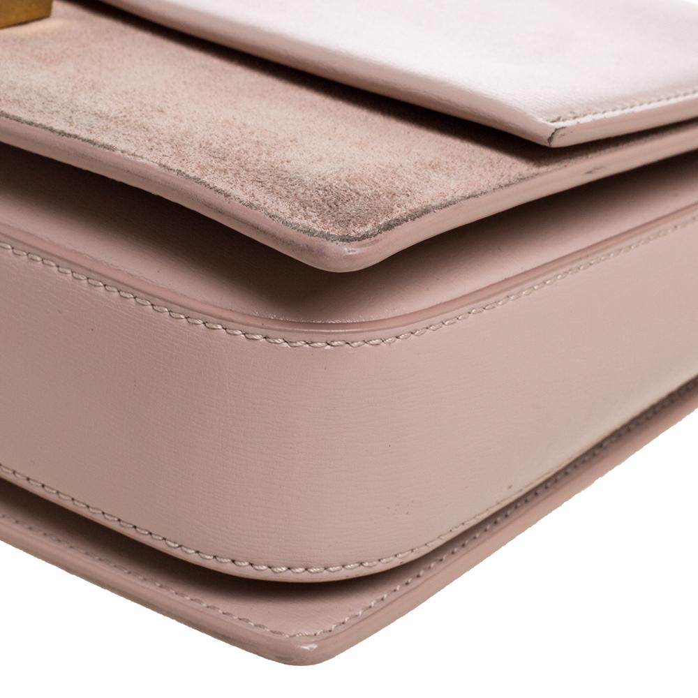 Saint Laurent Pink Leather and Suede Medium Bellechasse Shoulder Bag 3