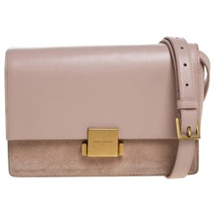 Saint Laurent Rosa Leder und Wildleder Medium Bellechasse Umhängetasche