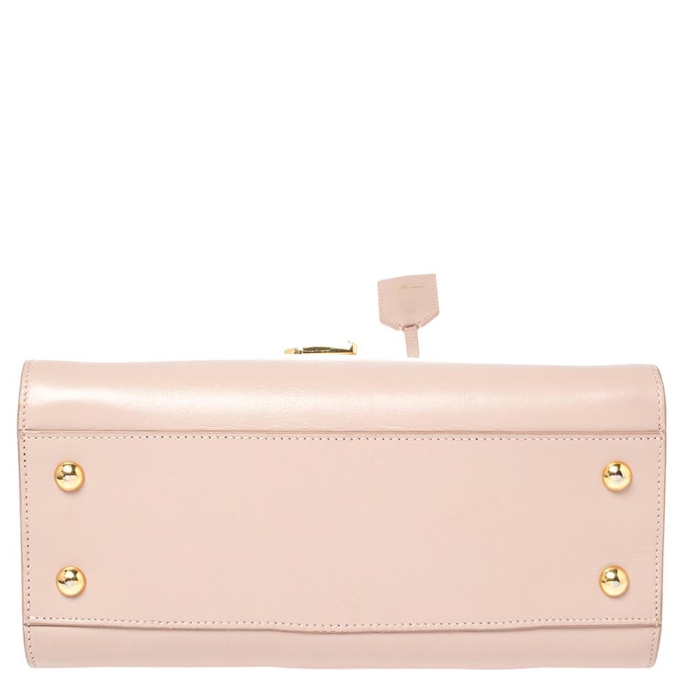 Saint Laurent Rosa Leder Baby Monogramm Cabas Tote Damen