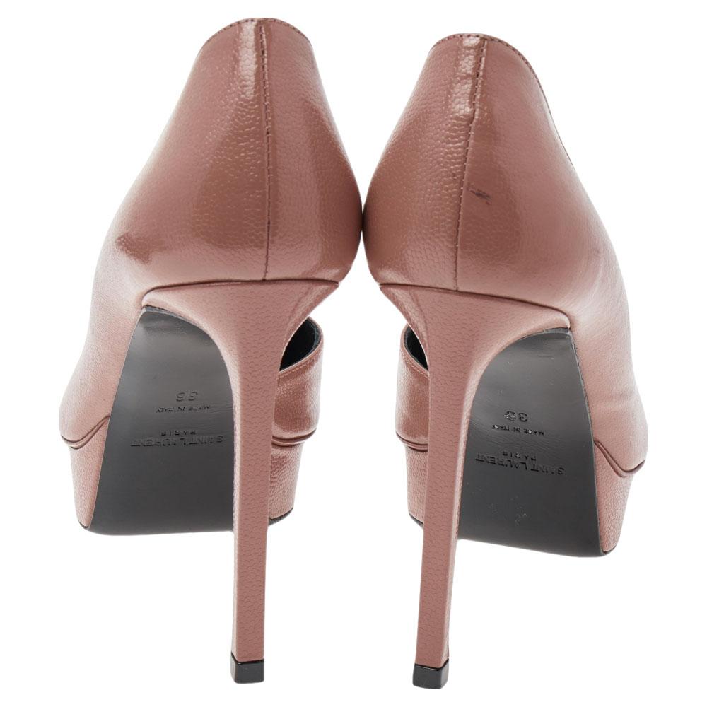 Women's Saint Laurent Pink Leather Dorsay Pumps Size 36