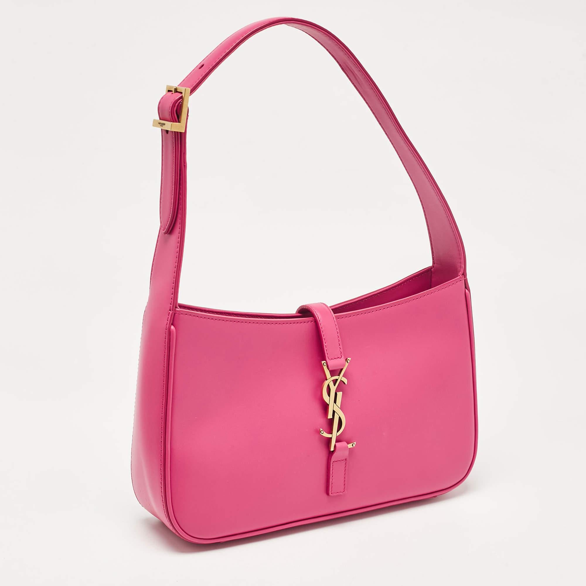 Saint Laurent Rosa Leder LE 5 À 7 Umhängetasche (Pink)