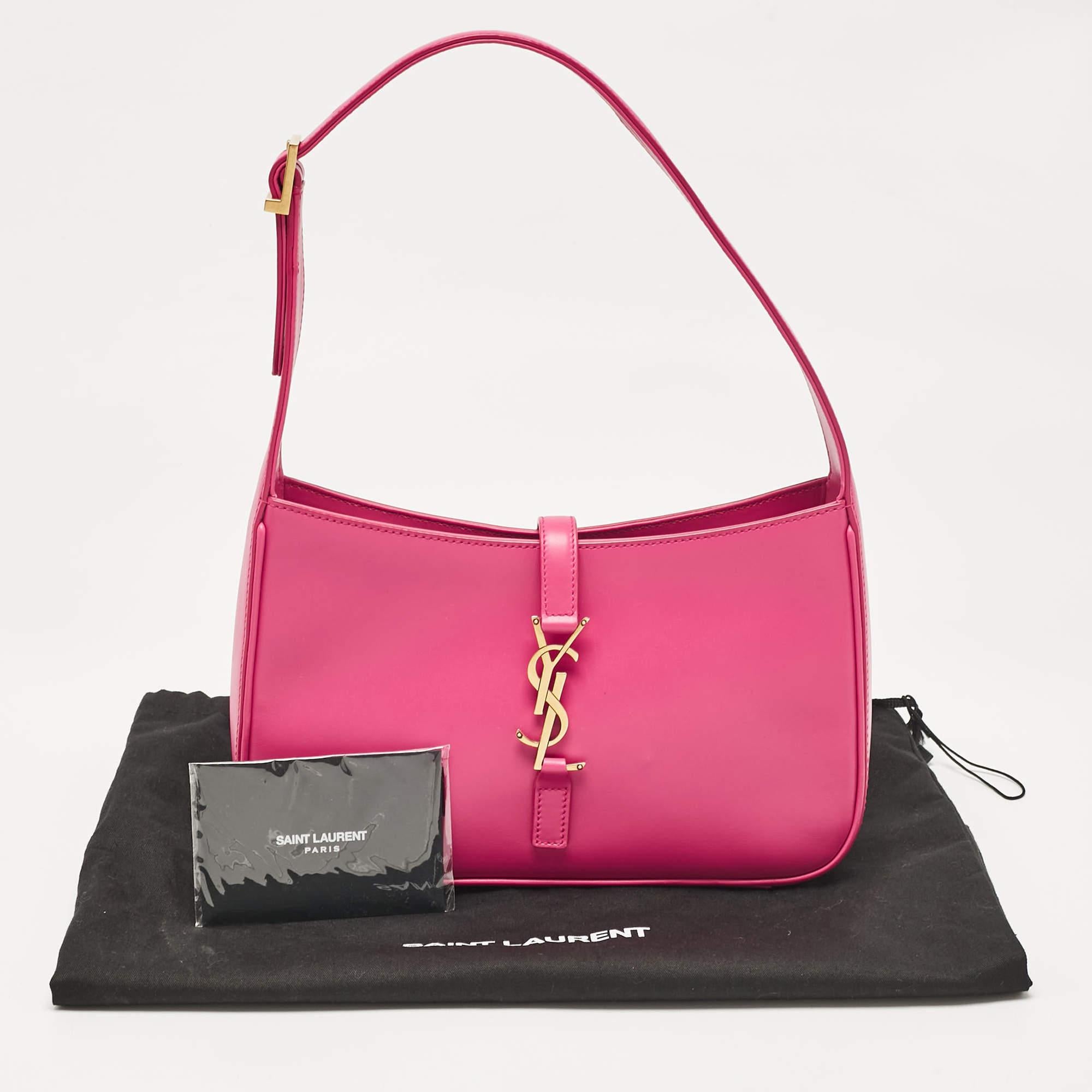 Saint Laurent Rosa Leder LE 5 À 7 Umhängetasche 4