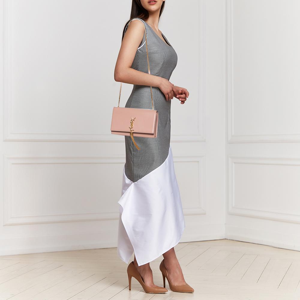 Saint Laurent Pink Leather Medium Kate Tassel Shoulder Bag 2