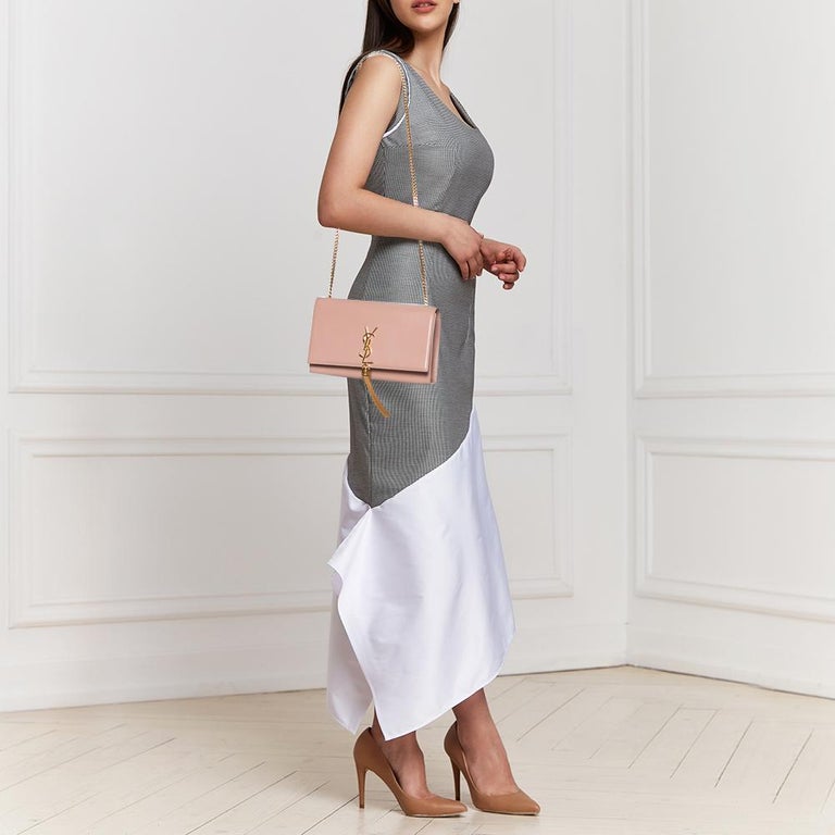 Saint Laurent Pink Leather Medium Kate Tassel Shoulder Bag at 1stDibs