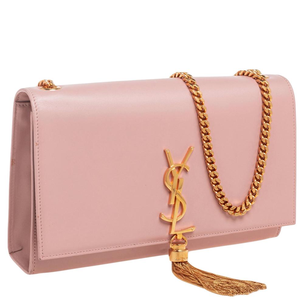 Saint Laurent Pink Leather Medium Kate Tassel Shoulder Bag 5