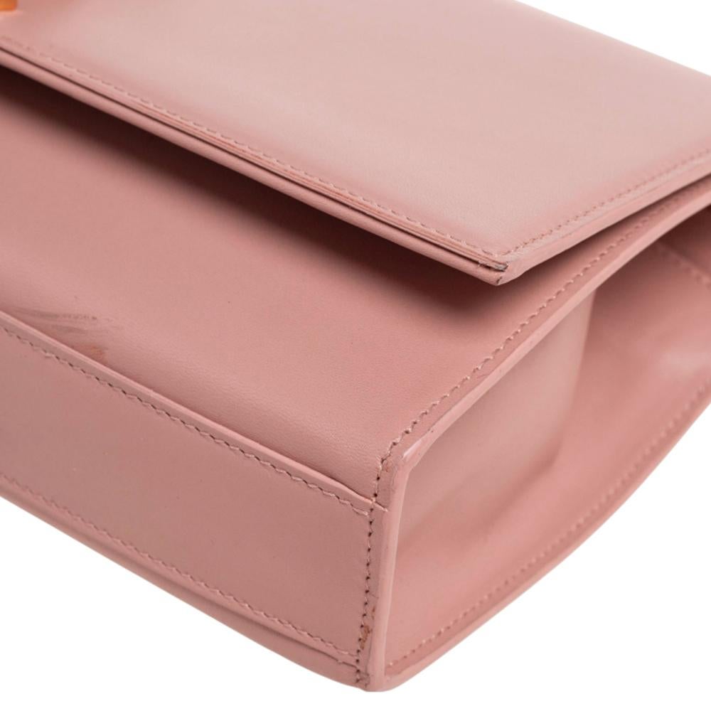 Beige Saint Laurent Pink Leather Medium Kate Tassel Shoulder Bag