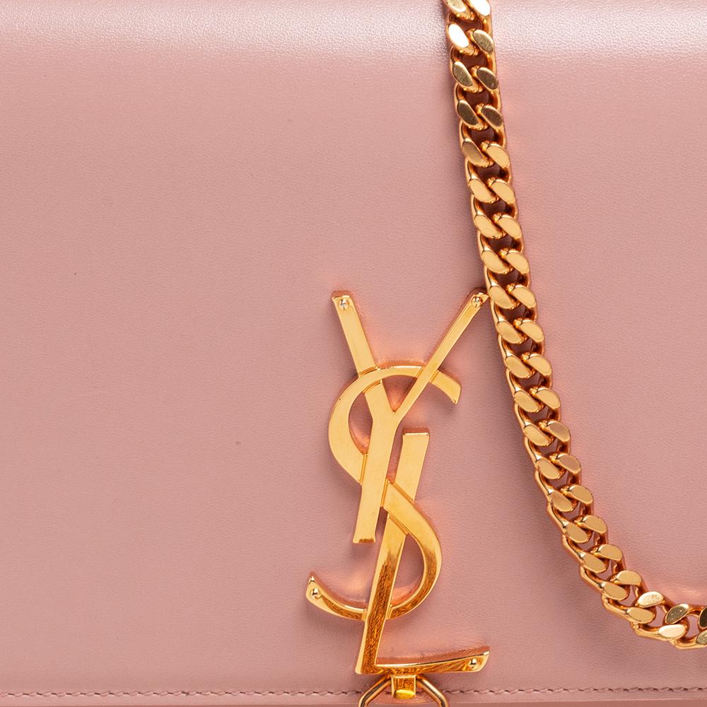 Saint Laurent Pink Leather Medium Kate Tassel Shoulder Bag In Good Condition In Dubai, Al Qouz 2