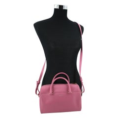 Saint Laurent Pink Leather Mini Baby Duffle Handbag with Strap