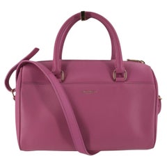 Saint Laurent Pink Leather Mini Baby Duffle Handbag with Strap