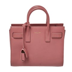 Saint Laurent Pink Leather Nano Classic Sac De Jour Tote