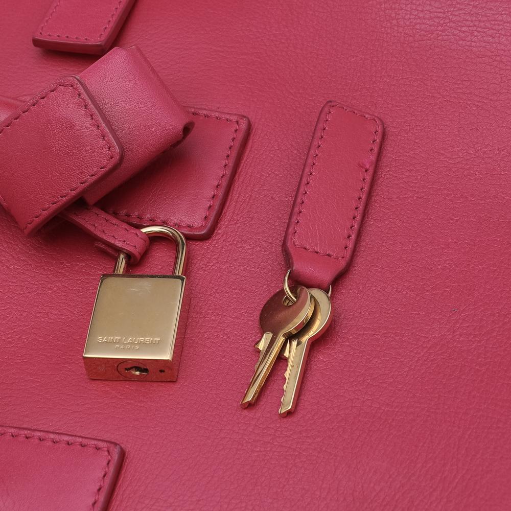 Saint Laurent Pink Leather Small Classic Sac De Jour Tote 6