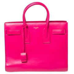 Saint Laurent Pink Leather Small Classic Sac De Jour Tote