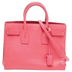 Saint Laurent Pink Leather Small Classic Sac De Jour Tote