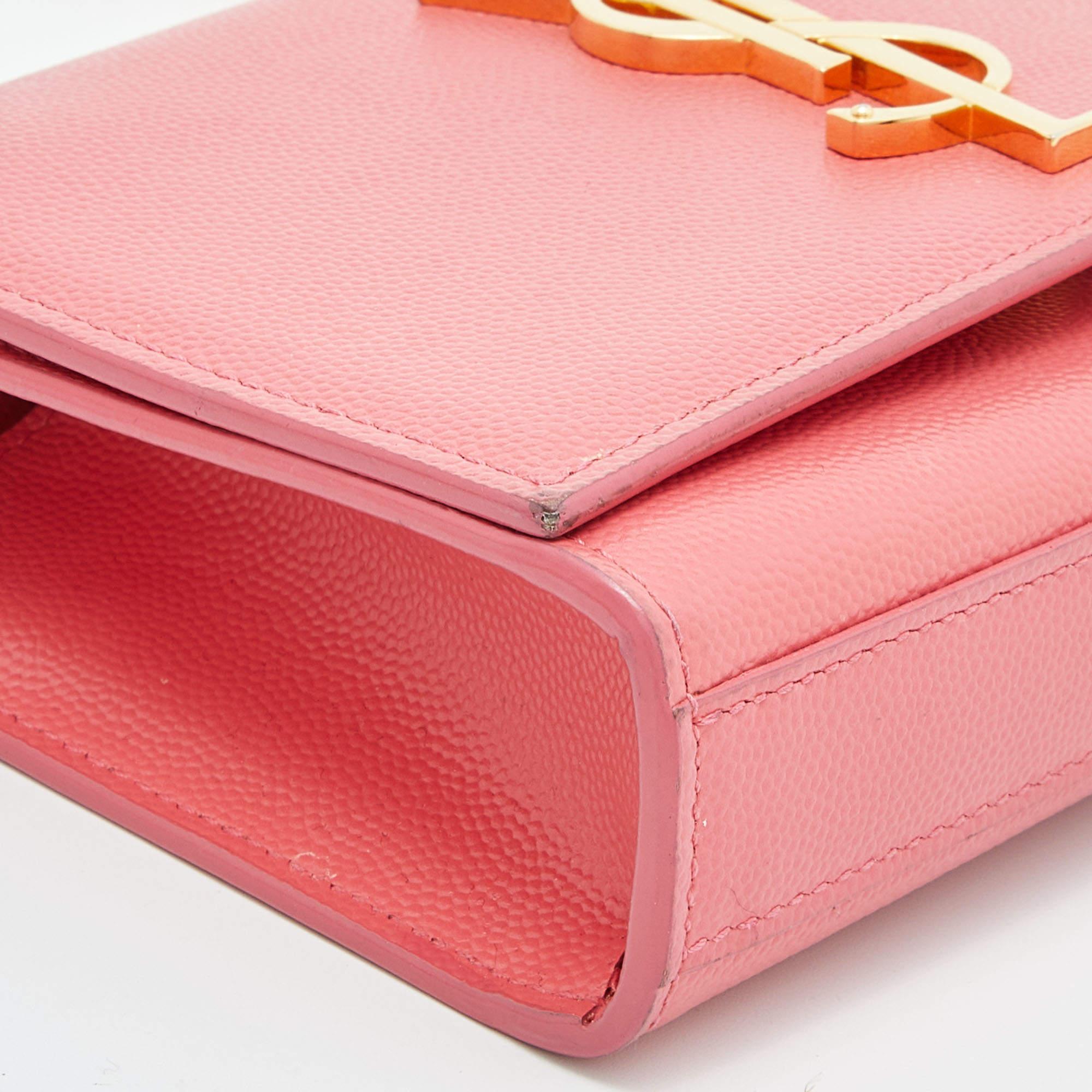 Saint Laurent Pink Leather Small Kate Shoulder Bag 3