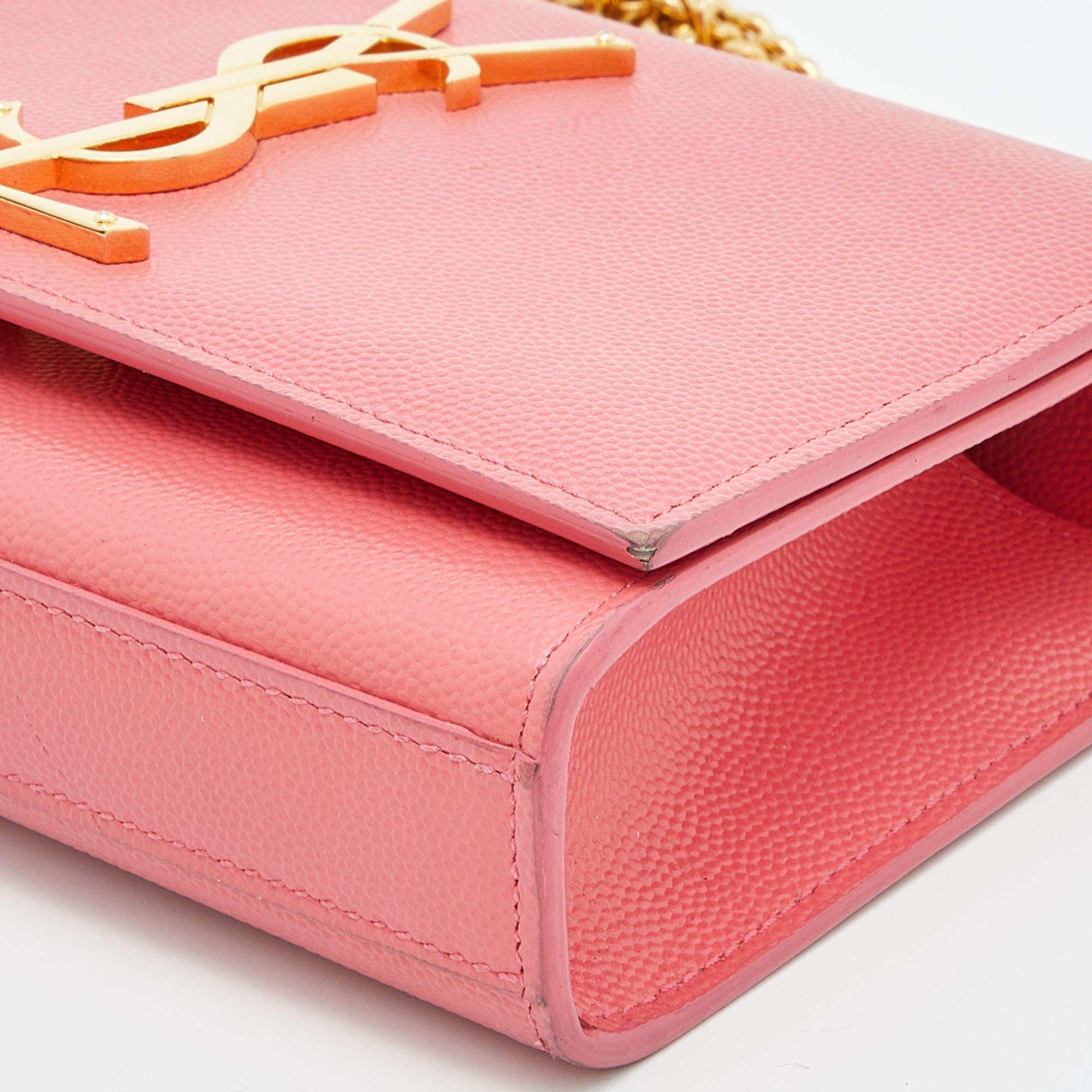 Women's Saint Laurent Pink Leather Small Kate Shoulder Bag