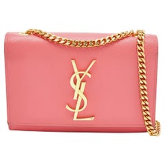 Saint Laurent Pink Leather Small Kate Shoulder Bag