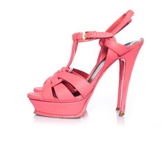 Saint Laurent, Pink leather tribute heels.
