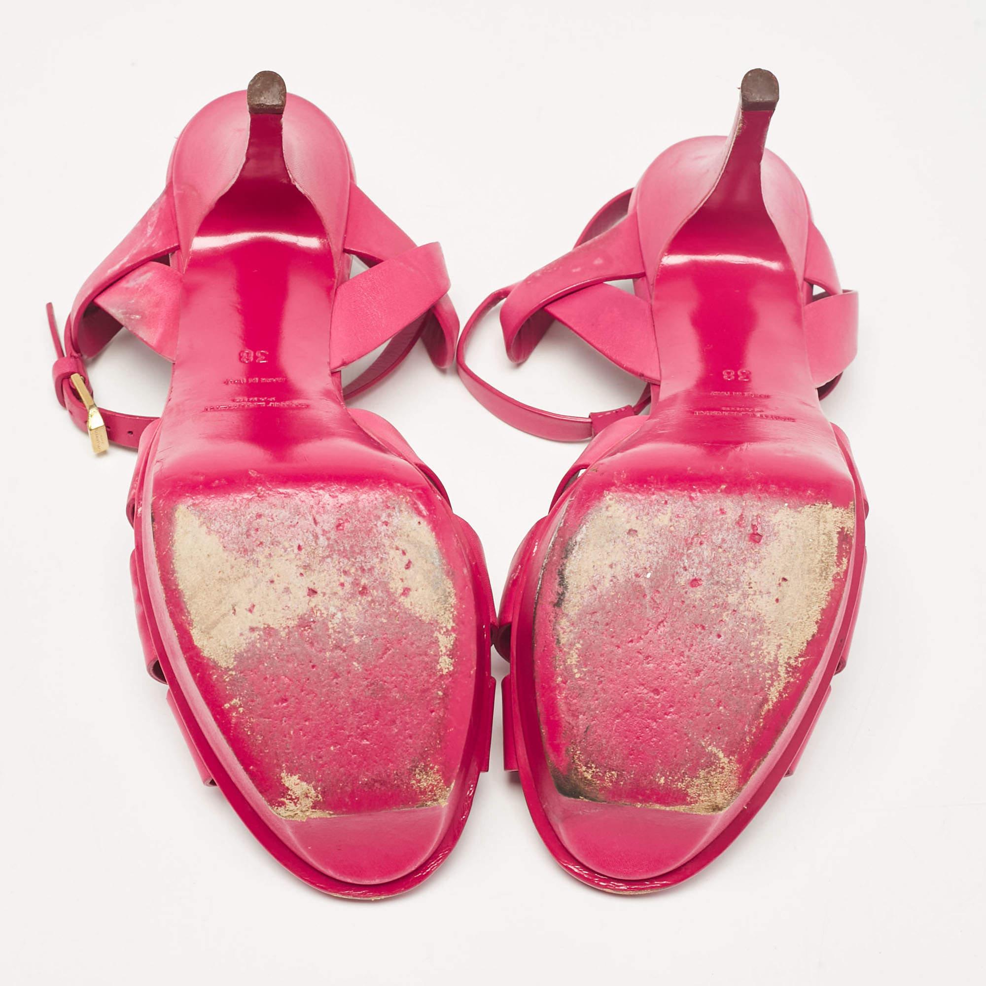Sandalias Tribute de piel rosa Saint Laurent talla 38 1