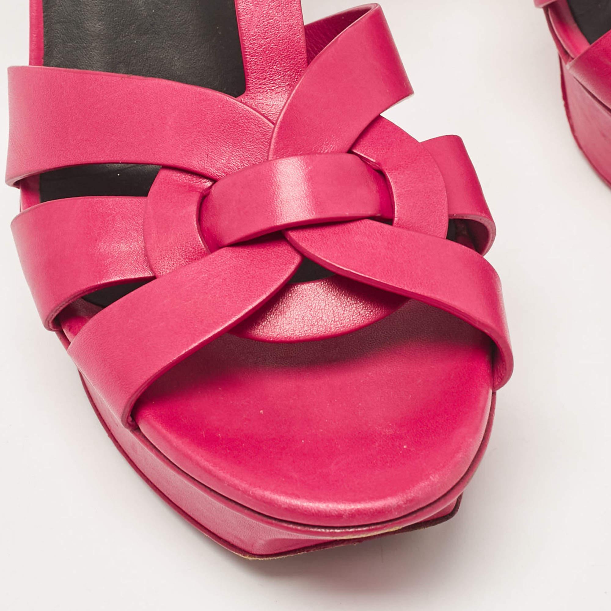 Sandalias Tribute de piel rosa Saint Laurent talla 38 3