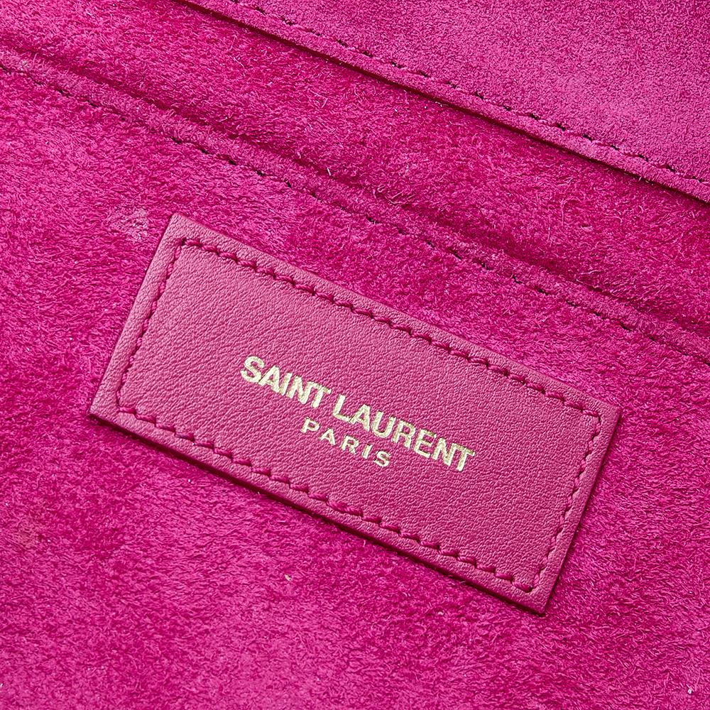 Saint Laurent Pink Leather Y-Ligne Clutch 3