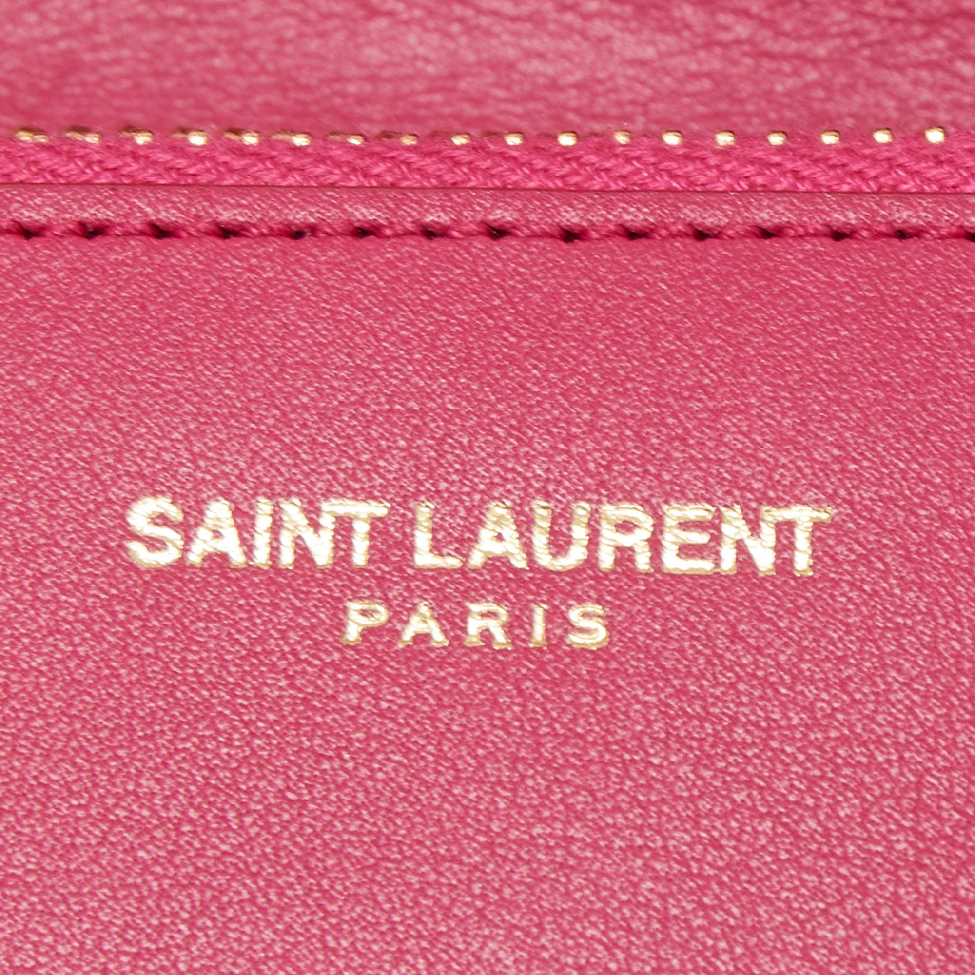 Saint Laurent Pink Leather Y-Ligne Flap Continental Wallet 4