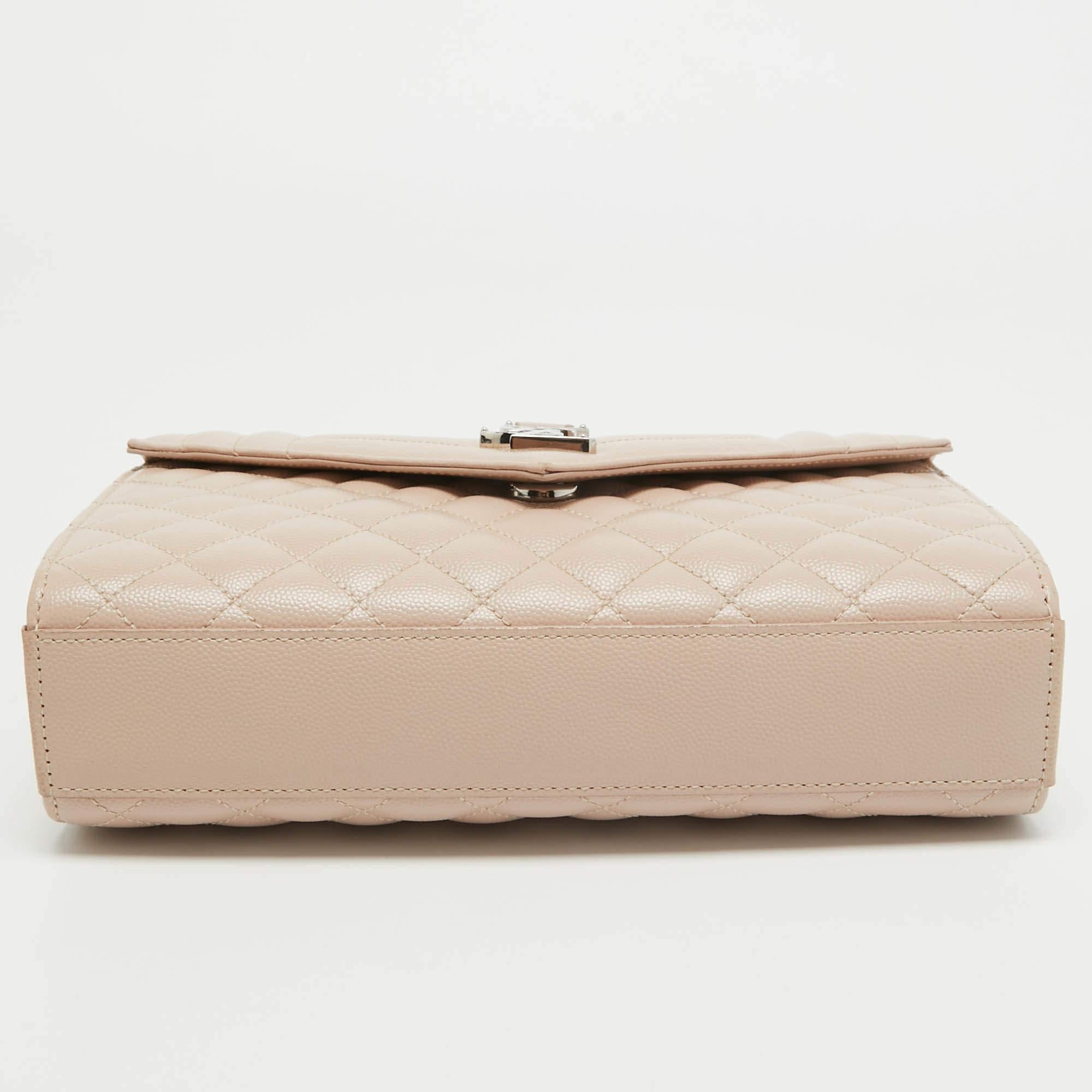 Saint Laurent Pink Mix Quilted Leather Medium Envelope Shoulder Bag In Good Condition In Dubai, Al Qouz 2