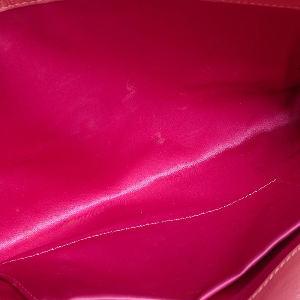Saint Laurent Pink Patent Leather Belle De Jour Flap Clutch 1